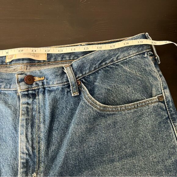 Lee Mens Jeans Size 42x30 Blue Denim Regular Fit Straight Leg 5 Pocket Design - Picture 13 of 16